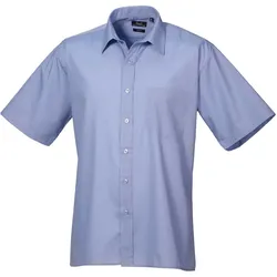 Premier Workwear Herren Popeline Hemd kurzarm PR202 mid blue 47 (18H)