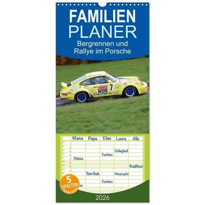 Familienplaner 2026 - Bergrennen und Rallye im Porsche mit 5 Spalten (Wandkalender, 21 x 45 cm) CALVENDO