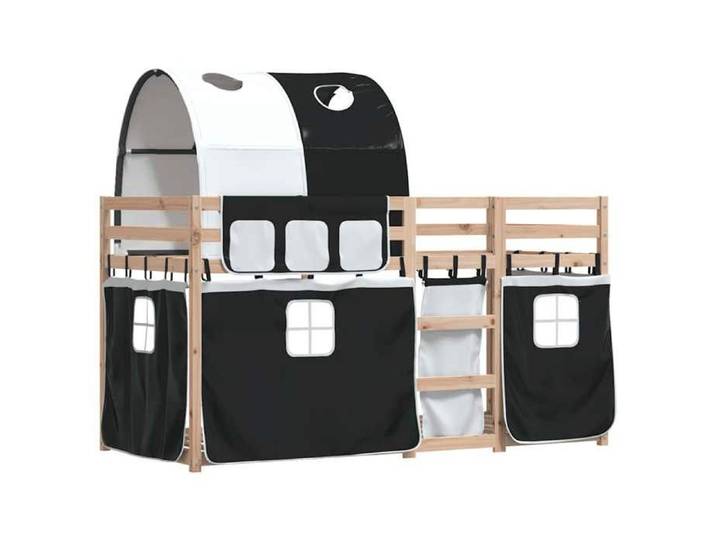 Lit superposé élégant - Lit Petit/jeune - - blanc et noir - 90x190 cm - Adulte/enfant - mux52u5262697