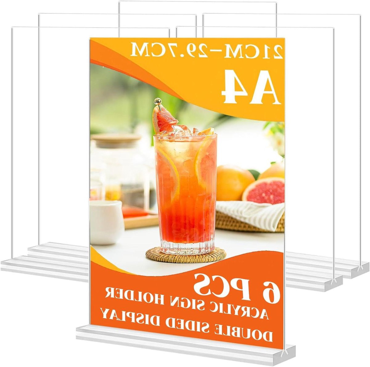 Acryl Bordhouder Display Standaard voor Menu A4 Transparant Dubbelzijdig