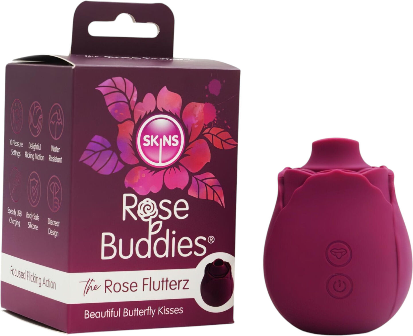Skins Rose Flutterz - rechargeable clitoral vibrator (purple)