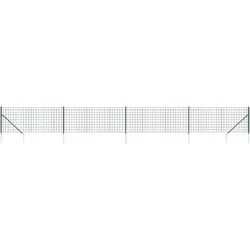 vidaXL Maschendrahtzaun mit Bodenhülsen Grün 0,8x10 m