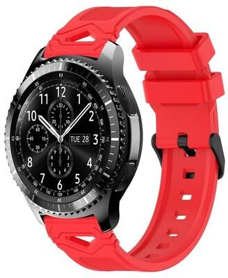 Everyday Crate Samsung Galaxy Watch 22mm Silicone Watch Band Dotted Sport Replacement Strap With Quick Release Buckle red