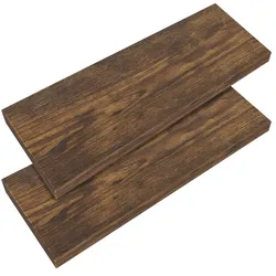 Casaria 2x Wandregal dunkle Eiche mit Halterung 70cm Schwebend