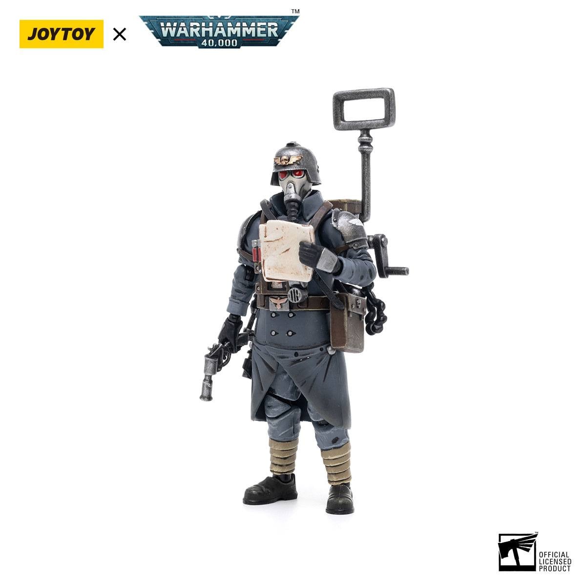 Joy Toy Warhammer 40k Actiefiguur Death Korps of Krieg Veteran Squad Communicatiespecialist 1/18 JT2689, 10 cm