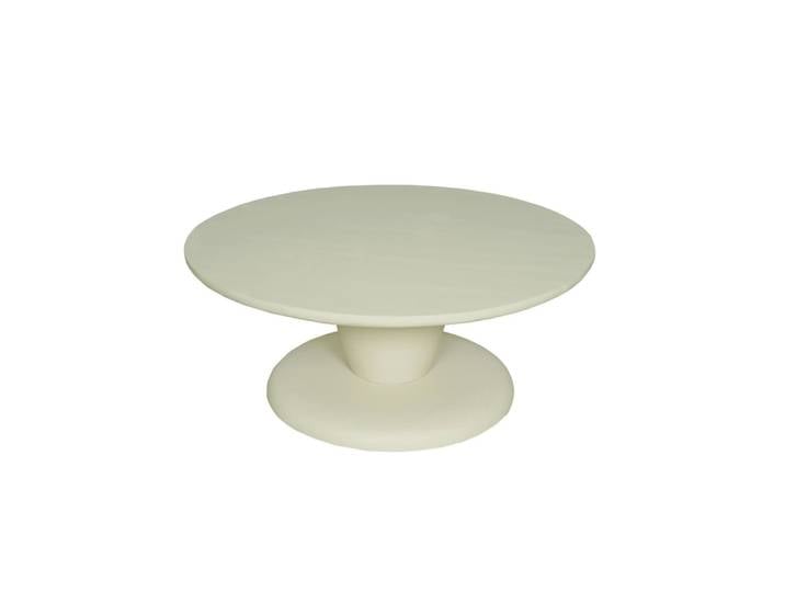Table basse ronde en bois sable à pied central