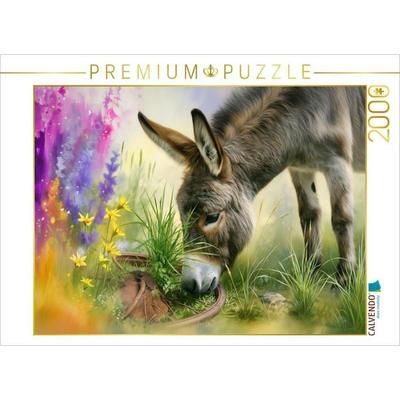 CALVENDO Puzzle Esel frisst Gras | 2000 Teile Lege-Größe 90x67cm Foto-Puzzle für glückliche Stunden, von , Calvendo Puzzle