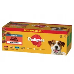 PEDIGREE Adult Beutel 40x100 g - Gemischte Geschmacksrichtungen in Gelee - Alleinfuttermittel in Gelee für ausgewachsene Hunde