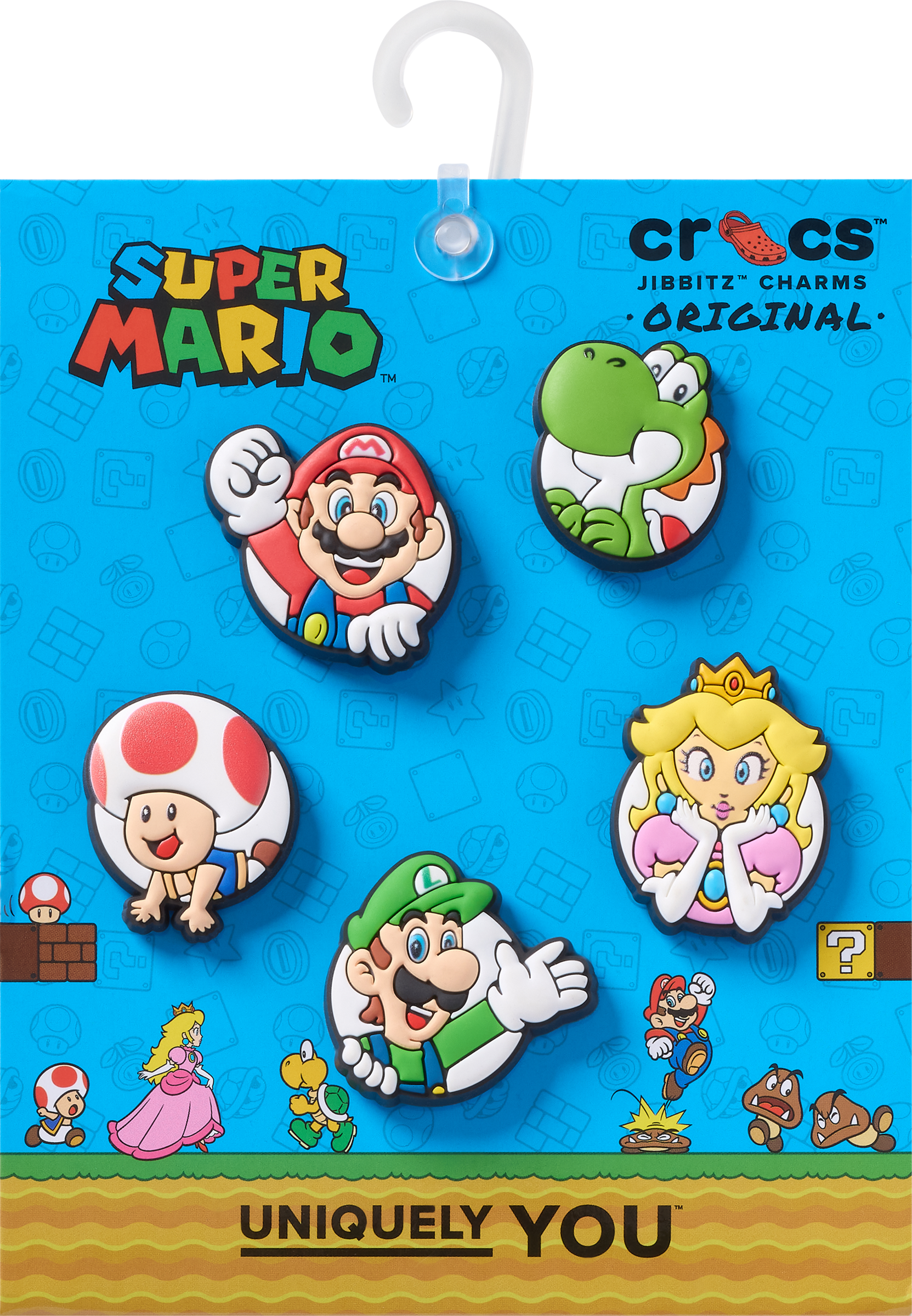 Schuhanstecker CROCS "Jibbitz™ Super Mario Core", Damen, bunt (multi), PVC, Schuhzubehör Schuhanstecker, Charm, Anstecker für Crocs Schuhe