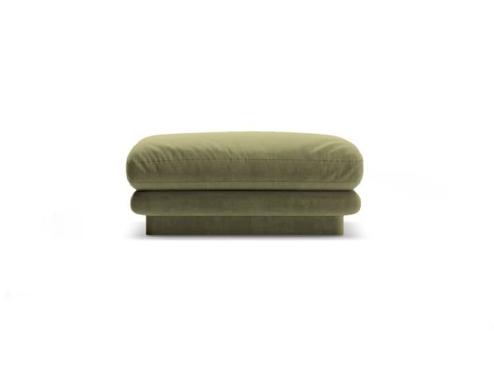 Pouf en velours vert clair