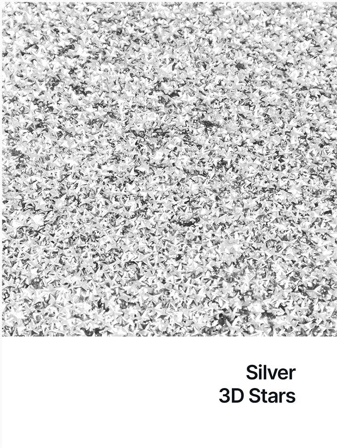 Hemway Shaped Craft Glitter   3D Star   Epoxy Resin, DIY, Tumbler, Decoration - Silver - Shaped 50g