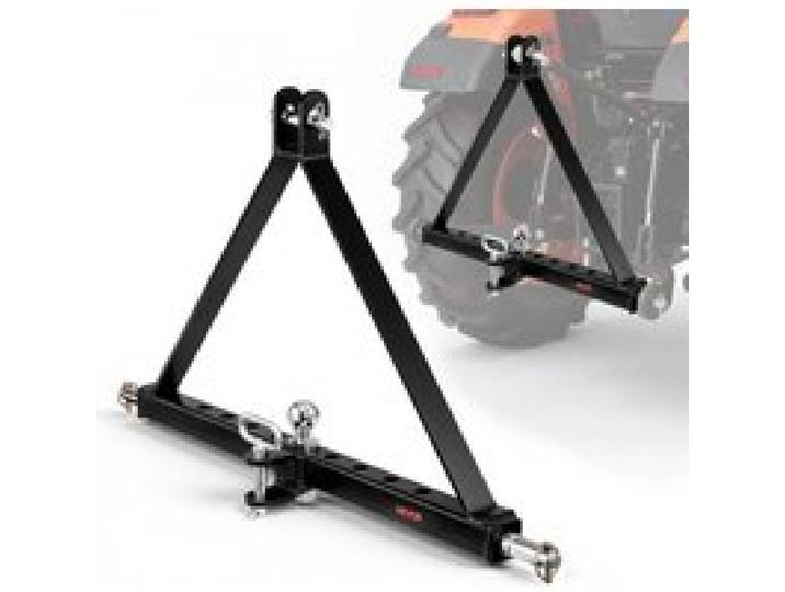 VEVOR Attelage de Remorque 3 Points avec Boule et Goupille, Triangle d'Attelage, Adaptateur de Remorquage pour Tracteur Catégorie 2, Compatible avec Kubota, Ford, John Deere, Massey Ferguson, Yanmar