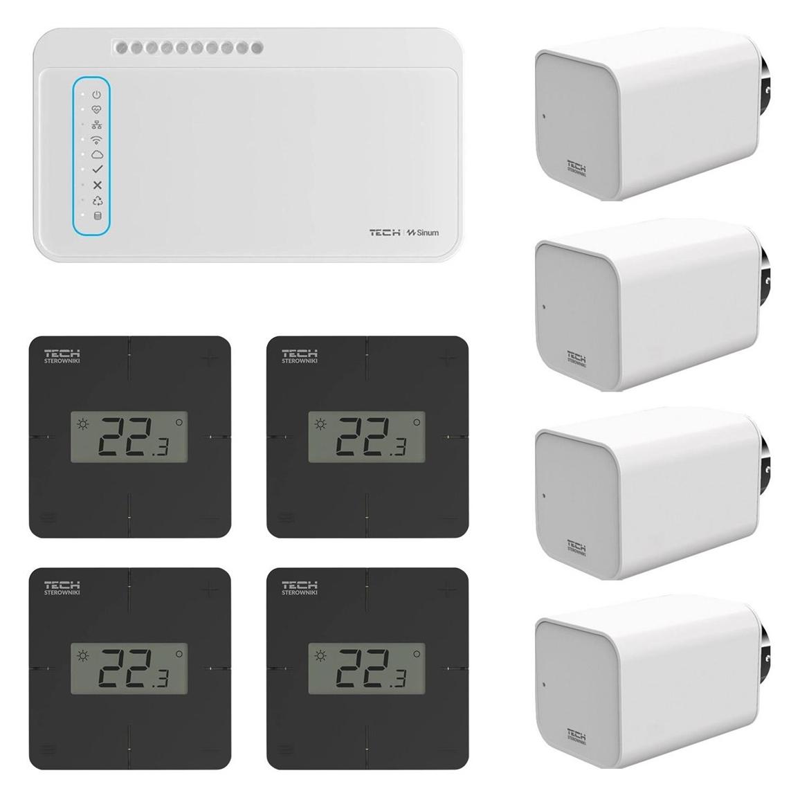 Tech Air TECH-STEROWNIKI Zestaw wireless zone control set for radiator heating (TSBWZ3)