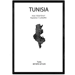 POSTER Länder & Kontinente Tunesien A4 Rahmenlos