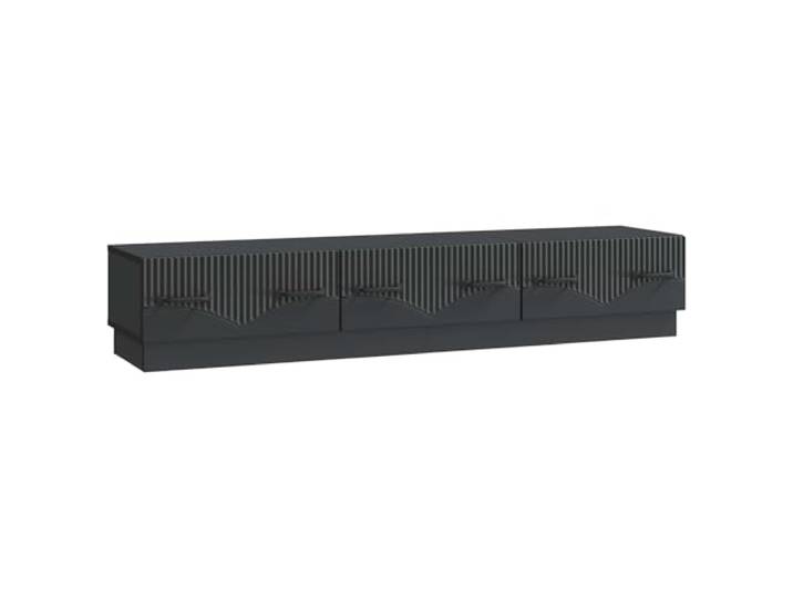 Favemtsl TV-Board Schwarz 147x34,5x27 cm TV-Schrank mit 3 Schubladen Stilvolles Lowboard für Wohnzimmer und Schlafzimmer. Bietet ordentlichen Platz für Mediengeräte, Konsolen und Zubehör.