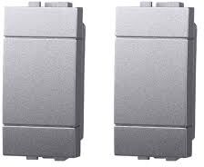 Ettroit Lg0100 Falso Polo Copritasto 1p Grigio Copriforo Compatibile Bticino Living (2pz)