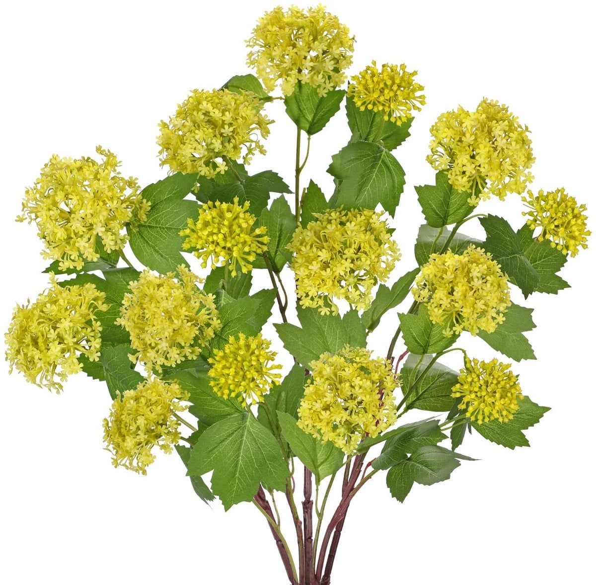 Omgoods Kunstbloemen Hydrangea Boeket Geel 60cm voor Decoratie