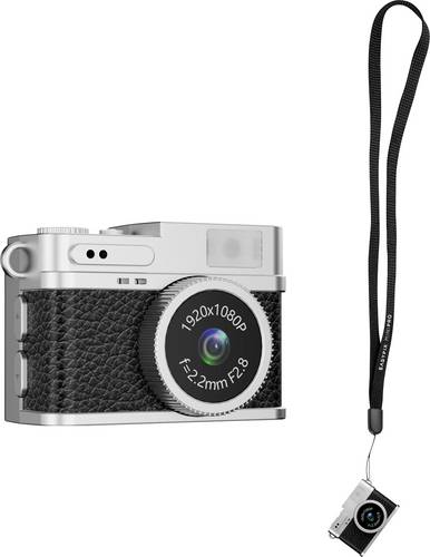 Easypix MiniPro XS1 Digitalkamera 2 Megapixel Schwarz, Silber Full HD Video, mit eingebautem Blitz, Integrierter Akku