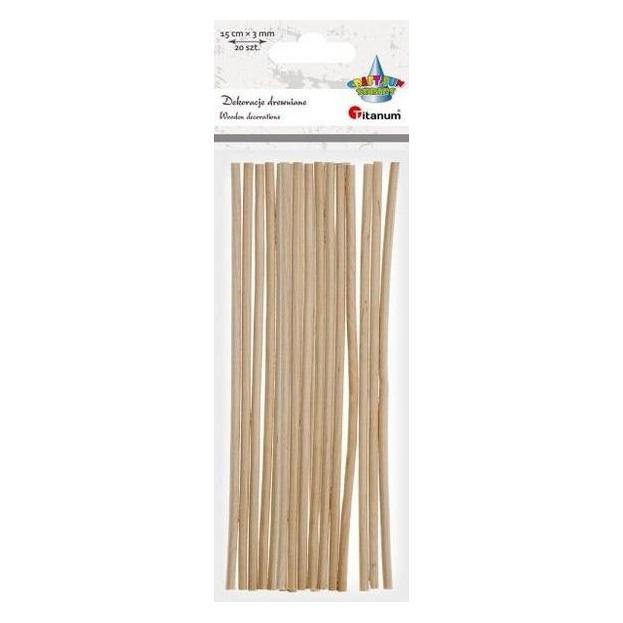 Titanum Holzstäbchen runde Deko 3x150mm 20St (41946306)