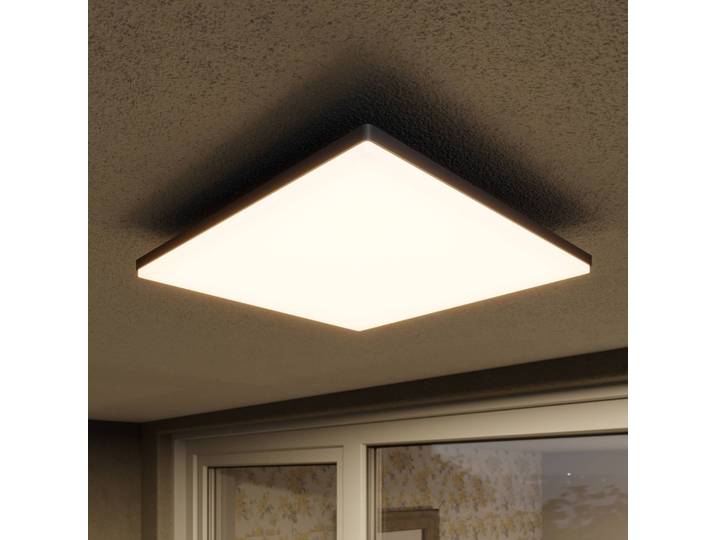 Lucande LED-Außendeckenleuchte Henni, 30x30 cm, grau, IP65 Henni, alu / grau / zink, Modern