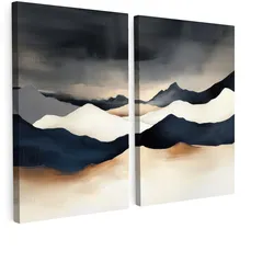LEINWANDBILD 2er Set Landschaft - Abstrakt - Modern 160x120 cm