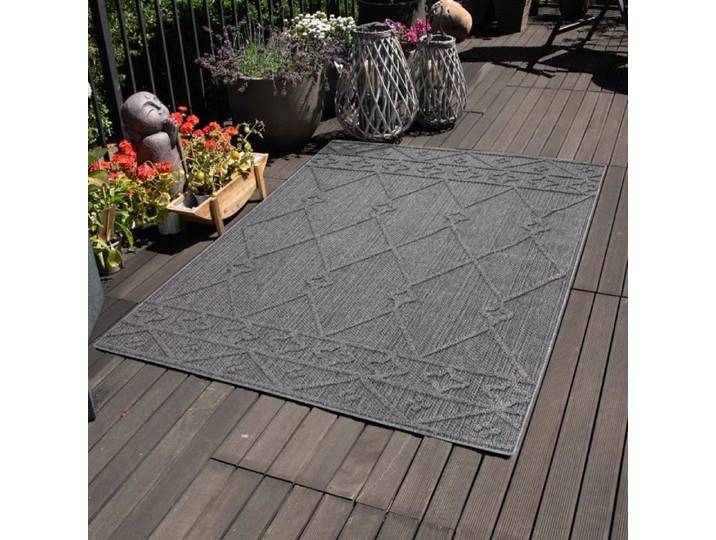 Tapis d'intérieur d'extérieur résistant berbère cuisines balcon terrasse jardin Gris 200 x 290 cm