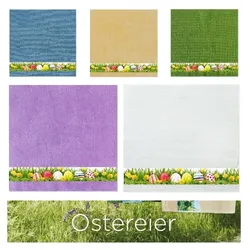 framsohn Geschirrtuch Frottier 'Ostereier' 50 x 50 cm (Farbe: Weiß)