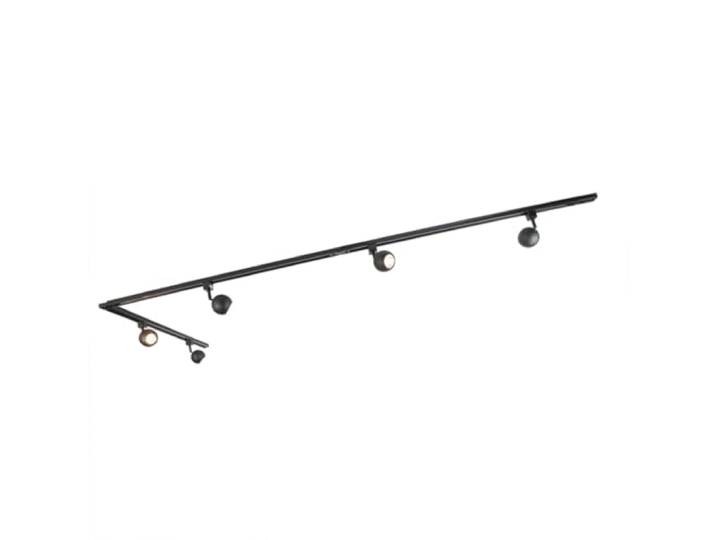 Qazqa gissi - Système de rail spot luminaire plafond\, plafonnier compatible pour led - 5 lumière - L 286 cm - Noir - Moderne - éclairage intérieur - Salon I Chambre I Cuisine I Salle à manger