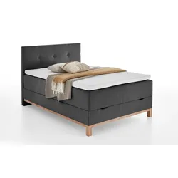 meise.möbel Boxspringbett Catania 140 x 200 cm Stoff Grau Anthrazit