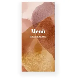 Menükarten Hochzeit mit eigenen Fotos gestalten im Design "Menükarte Hochzeit: Warmes Aquarell" - Musterkarte - Karten einfach online bei wunderkarten gestalten und bestellen