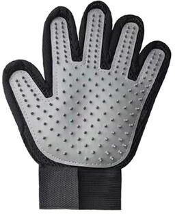 Uplift Essentials High Performance Grooming Glove Medical Grade Silicone Deshedding & Massage Mitt For Dogs & Cats grey Left