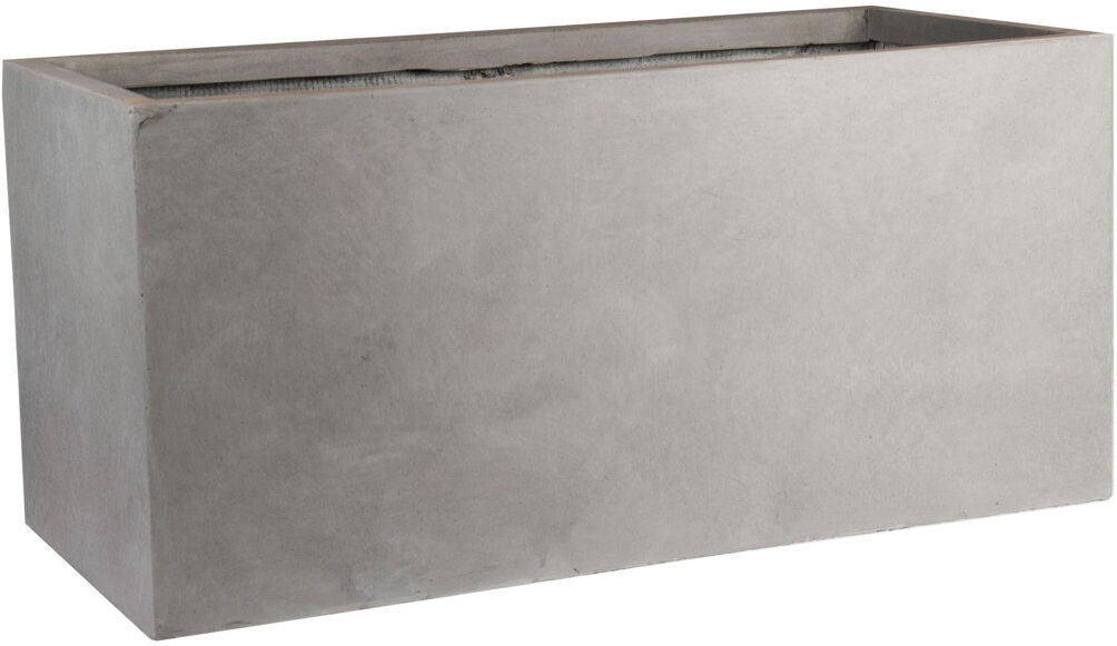 HORTICO Frostproof, Concrete Effect Garden Planter Pot with Drainage Holes Grey 30cm H x 60cm W x 30cm D