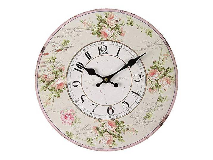 Vintage Home wandklok keukenklok nostalgie rozen klok Ø 28cm antieke klok Shabby 84688