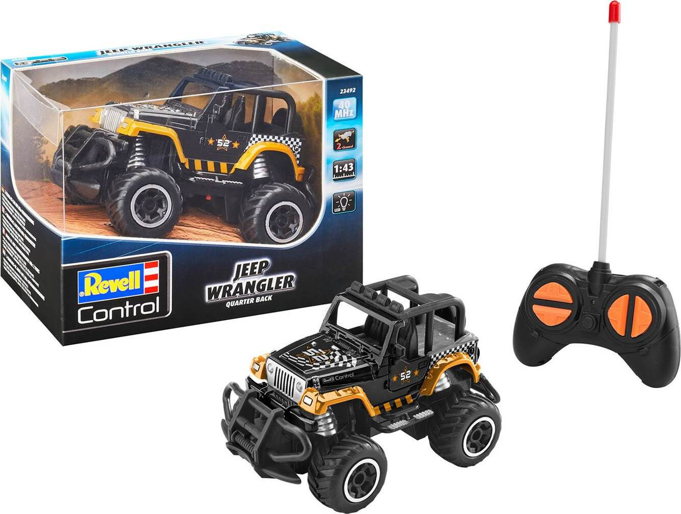 Revell Quarter Back modelauto, zwart en oranje, 6 jaar+