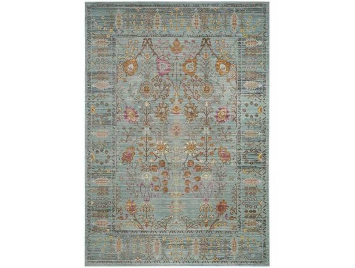 Tapis Artisanat inspiré en Polyester Gris/Bleu 152 x 244 cm