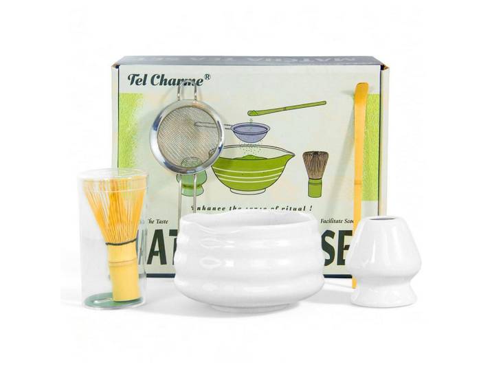 Matcha Set 5-teiliges Set, Weiß, Keramik, 12.7x7.4x12.7 cm, Geschirr, Kannen & Karaffen, Kaffeezubehör & Teezubehör