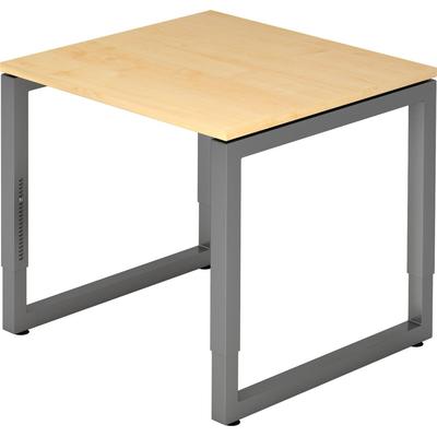 Hammerbacher Schreibtisch O-Fuß eckig 80x80cm Ahorn/Graphit