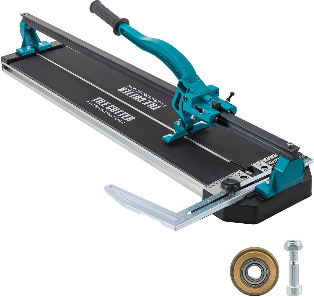 Handmatige tegelzaagmachine met enkele rail en laserpositionering, 31 inch, blauw