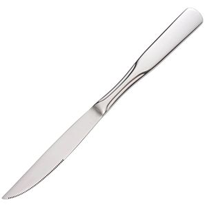 Gräwe Steakmesser Spaten 040.4106.SD, 6 Stück, 10 cm Edelstahlklinge mit Wellenschliff, Edelstahlgriff