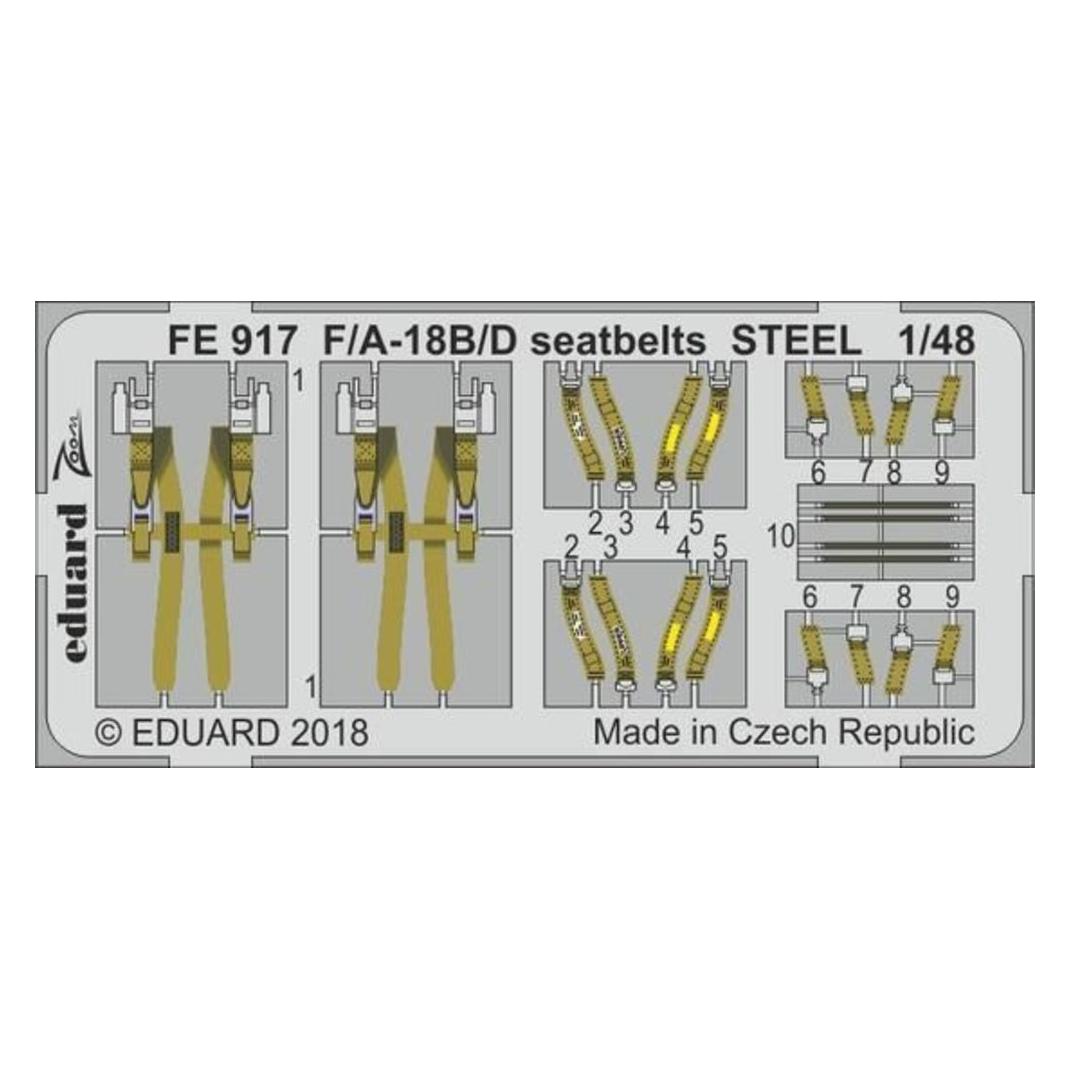 Eduard F/A-18B/D seatbelts STEEL f.Kinetic (FE917)