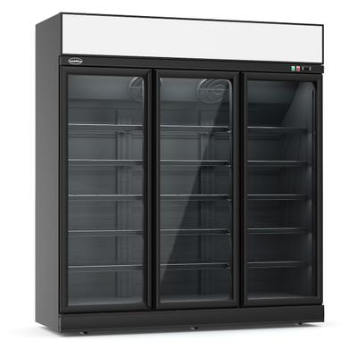 Chefgastro Tiefkühlschrank 3 Glastüren schwarz Ins-1530F Bl BxTxH 1880x710x2092mm