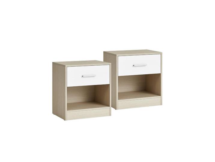 Hansiro Nachttisch Panama City 2Er-Set, Eukalyptusholzfarben, Holzwerkstoff, 39x41x28 cm, Schlafzimmer, Nachttische