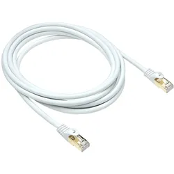 Dinic Premium Cat.7 Patchkabel, LSZH, 2x RJ45 Stecker, Kupfer, weiss, 50m (S/FTP, CAT7, 50 m), Netzwerkkabel