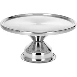 Mojawo Drehbare Kuchenplatte Tortenständer Servierplatte Ø33xH8cm Edelstahl