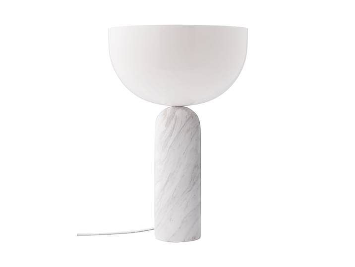 Edle Marmor Design Tischlampe „Kizu“, verschiedene Grössen Weiss NEW WORKS