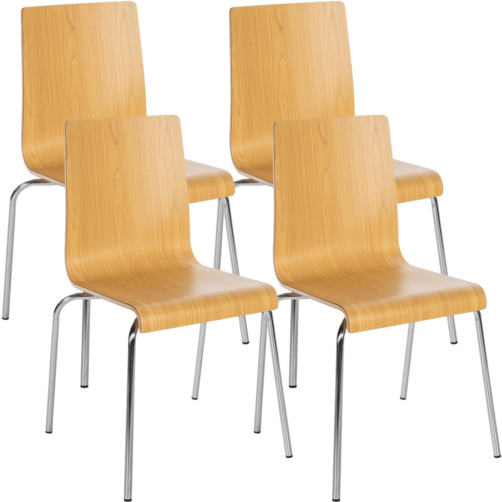 CLP 4er Set Besucherstuhl Gahanna - Farbe: natur