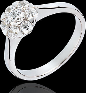 Edenly Ring Frische - Magnolie - WeiÃŸgold - 0.88 Karat - 7 Diamanten