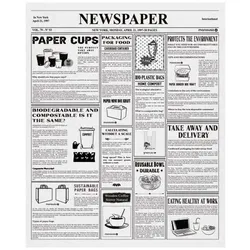 MONOUSO - Fettdichtes Einwickelpapier Times 20x24,5cm (1.000 Stück)