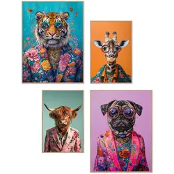 Bilder-Set FUNKY (BHT 30x40x1,60 cm) - bunt - BHT 30x40x1,60 cm