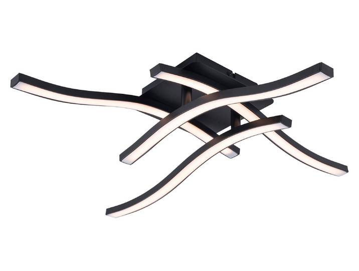 Plafonnier LED\, métal\, noir\, L 45 cm